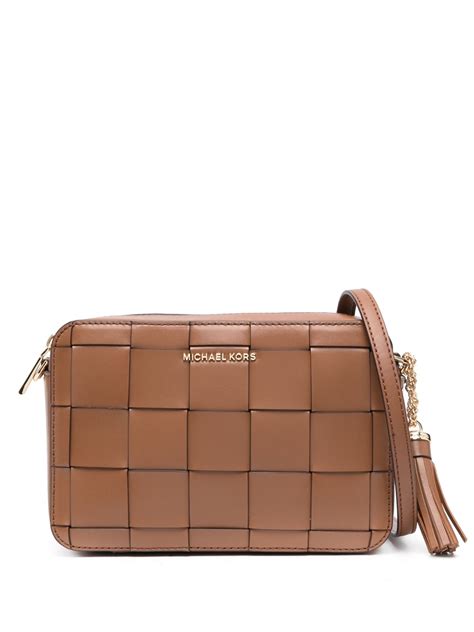 jet set small crossbody michael kors|michael kors woven leather bag.